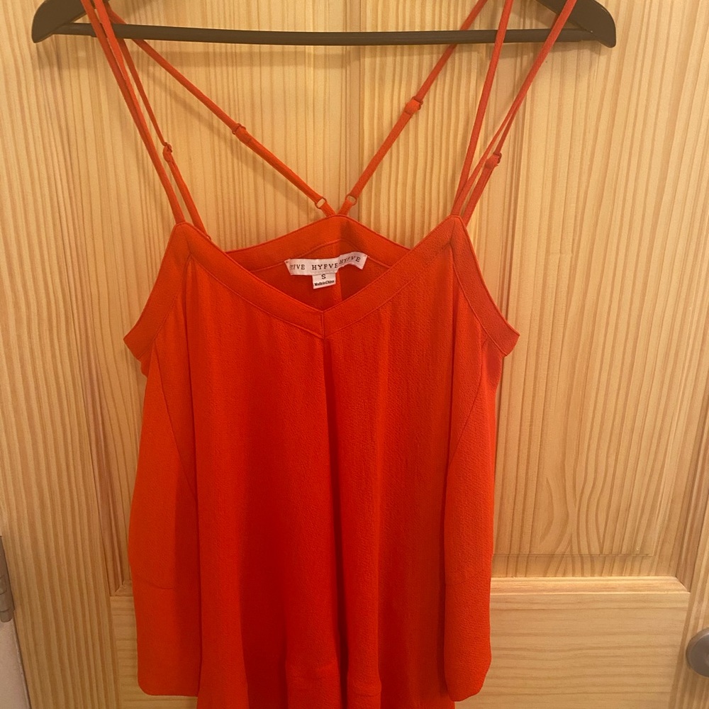 Red strappy tank top